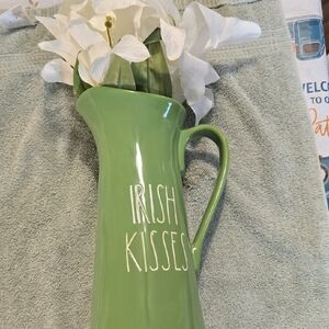 Rae Dunn Green Pitcher with White Accents